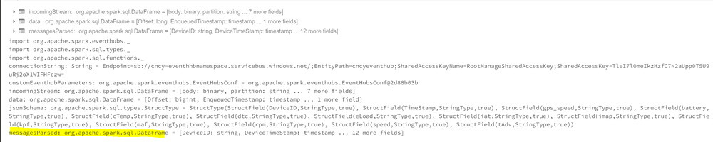 Streaming DataFrame Schema